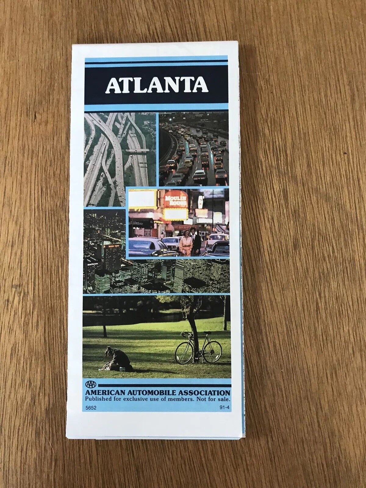 1991 AAA Atlanta Vintage Road Map 