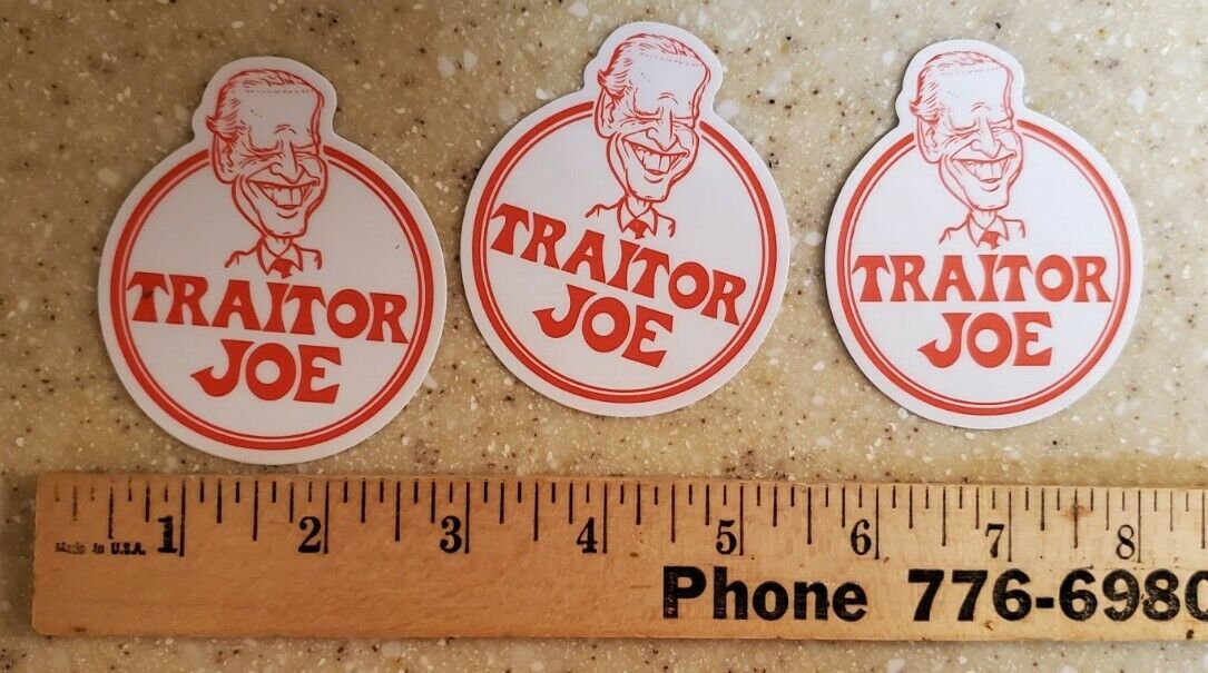 TRADER JOE'S parody 😆 Stickers Lot 3 Traitor Joe Beijing Biden Anti Biden 