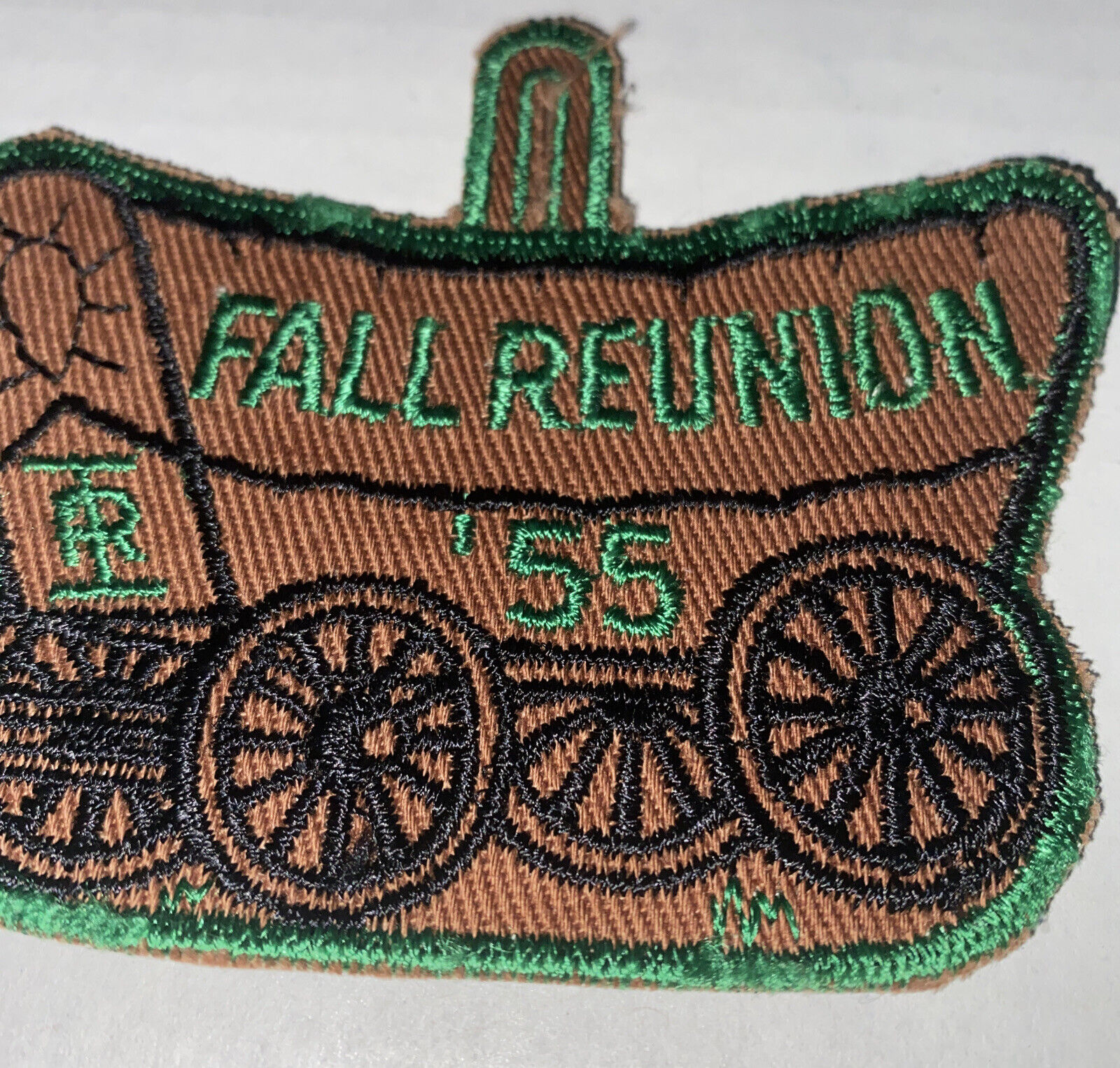 Vintage 1955 Shawnee Fall Reunion Embroidered Wagon Wheels Patch BSA Boy Scouts