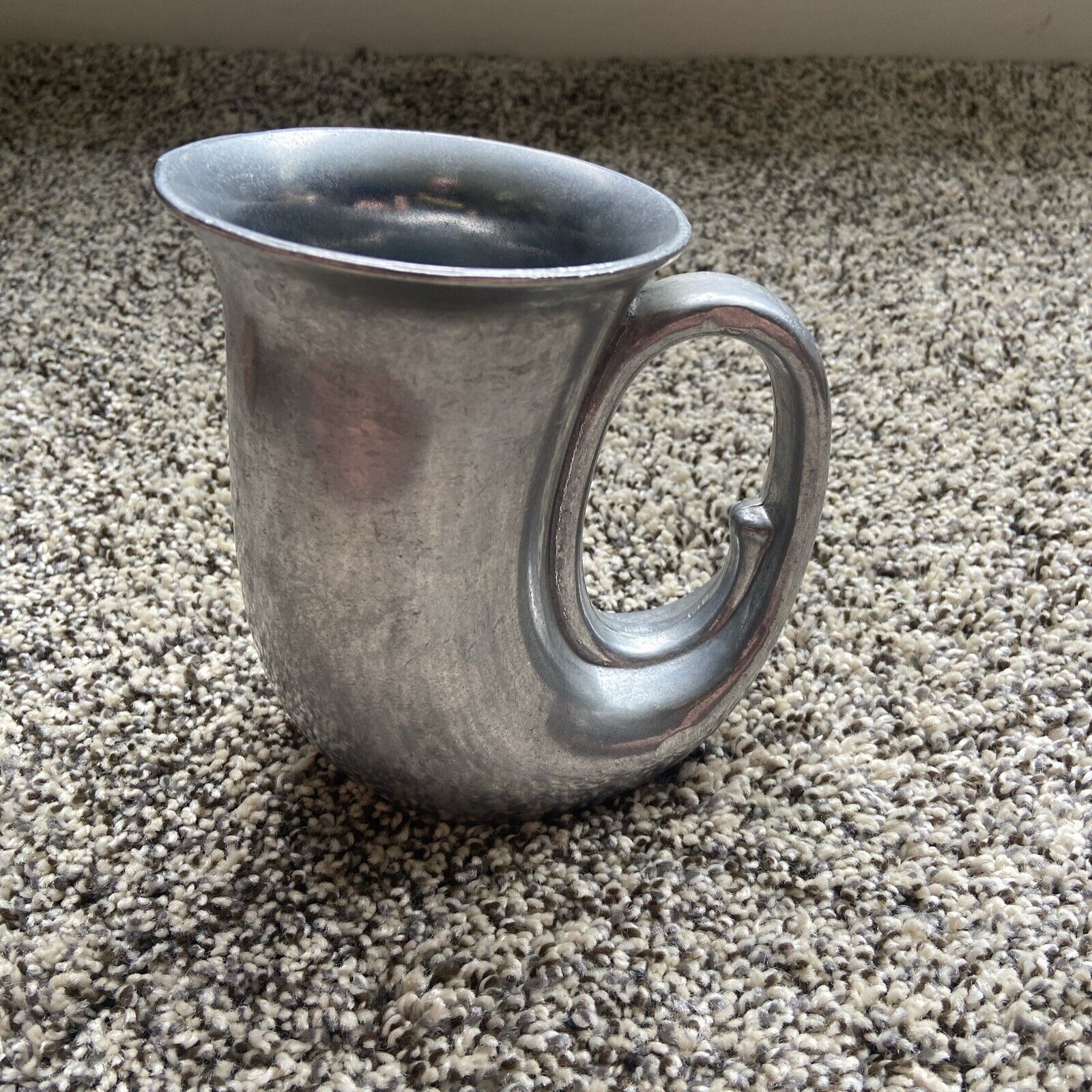 Vintage Duratale By Leonard Pewter Horn Tankard Mug Cup Made In Italy
