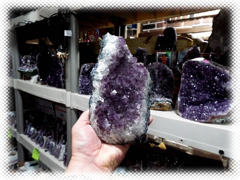 Amethyst Crystal Geode Display Piece --- 8\
