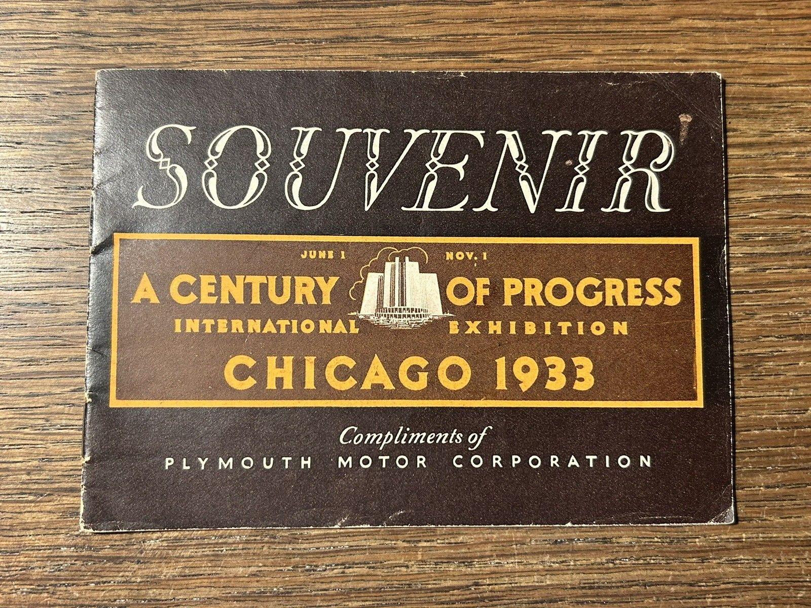 1933 CHICAGO World's Fair, Century of Progress PLYMOUTH Motor Corp Souvenir RARE