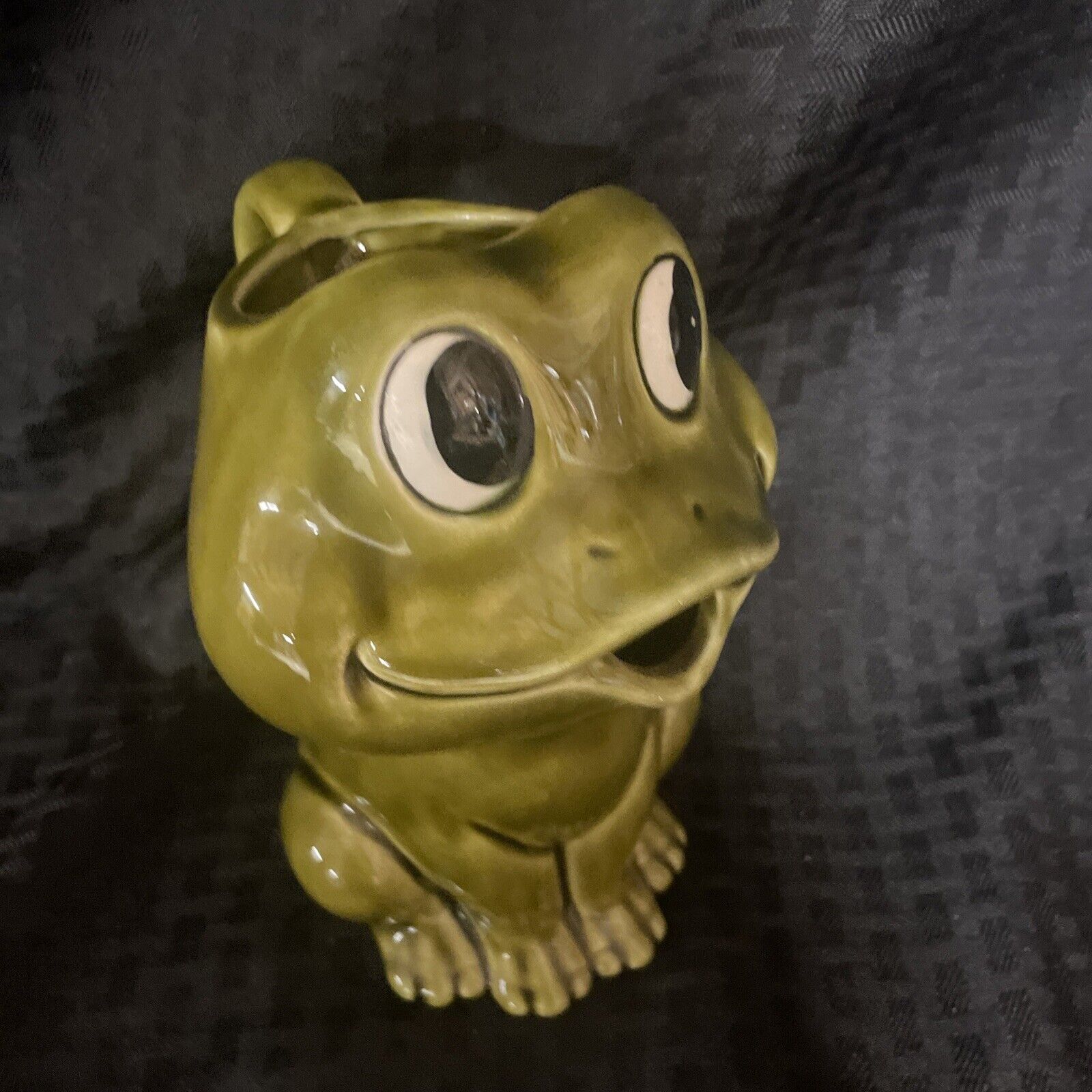 Vintage Sears Roebucks Large Green Frog Mouth Pitcher
