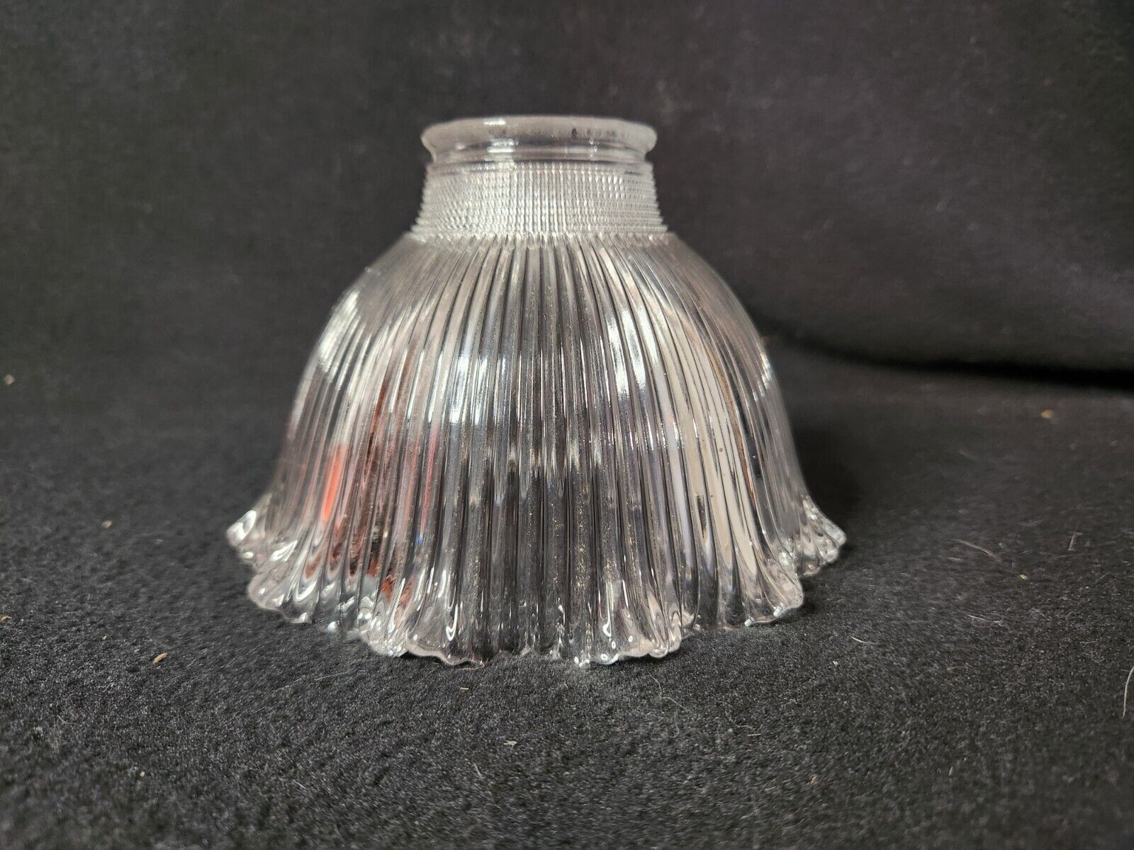 Antique 6.25” Clear Holophane Prismatic Reflector Shade Pendant - 2.25\