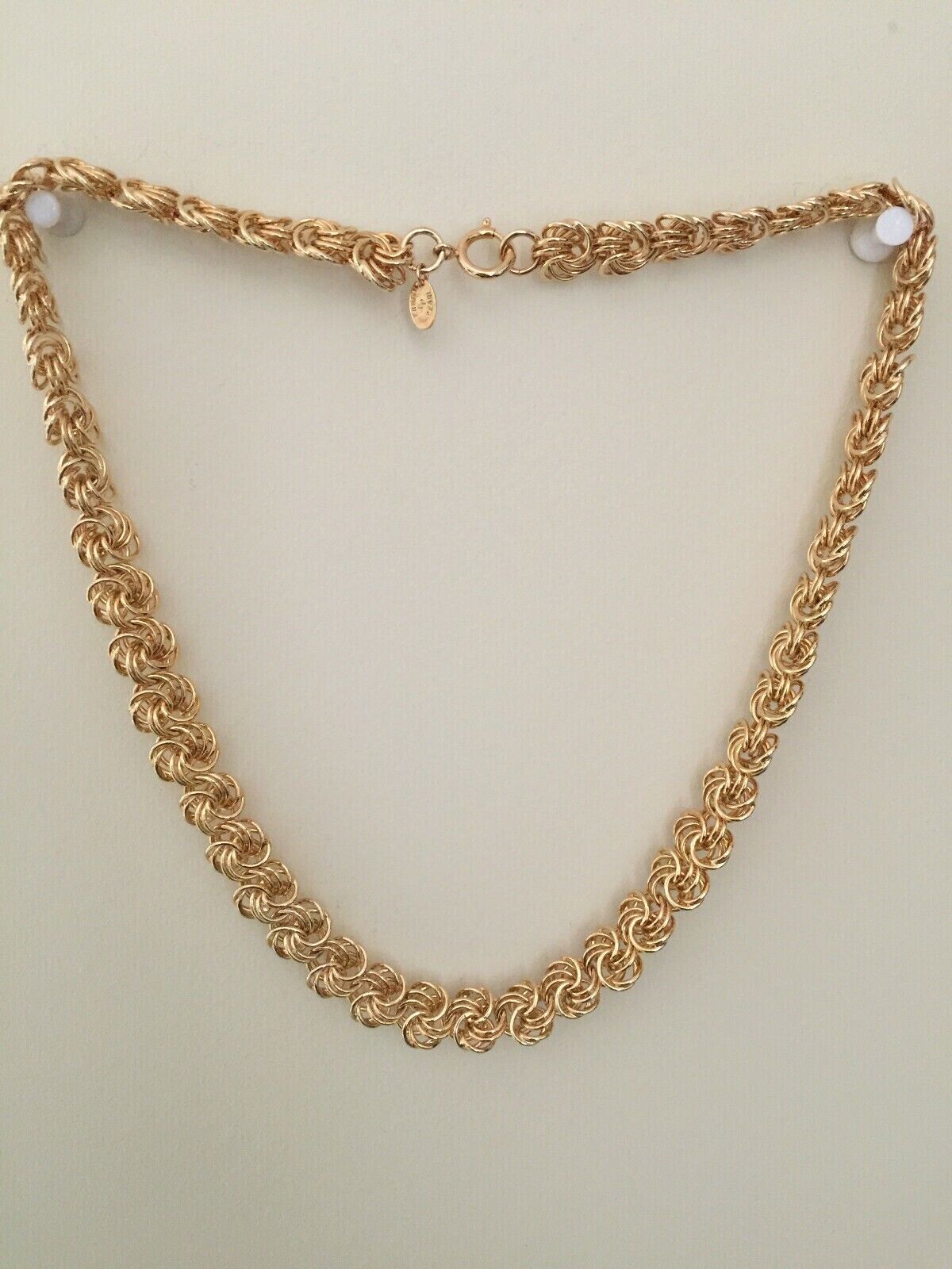 Erwin Pearl Signed Gold Plated Chain Statement Necklace 23\