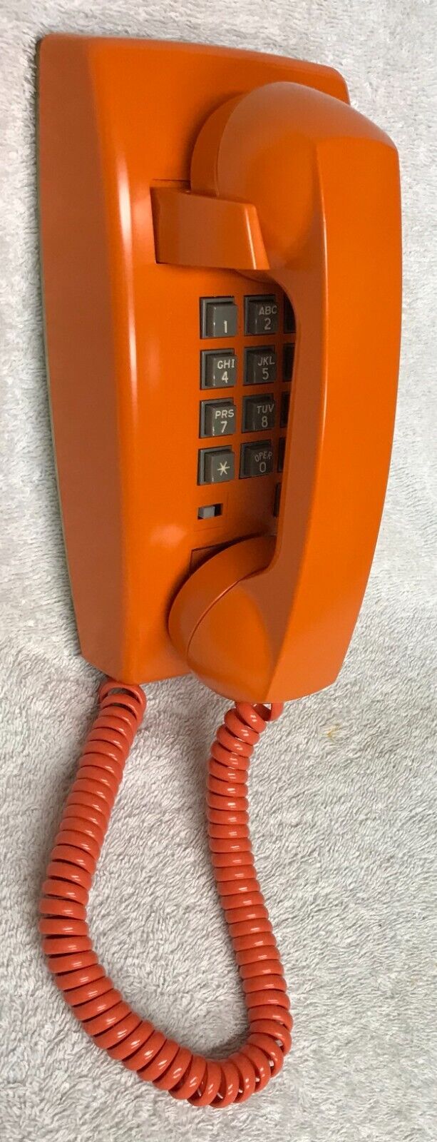 Vintage Northwestern BELL 2554 Series ORANGE Push Button Touch Tone Wall Phone