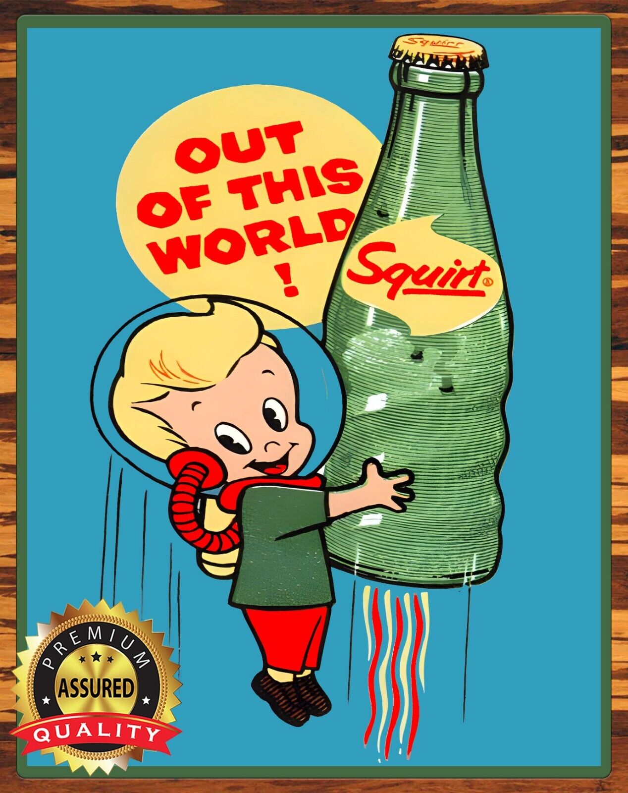 Squirt Soda - 1963 - Out Of This World - Rare - Metal Sign 11 x 14