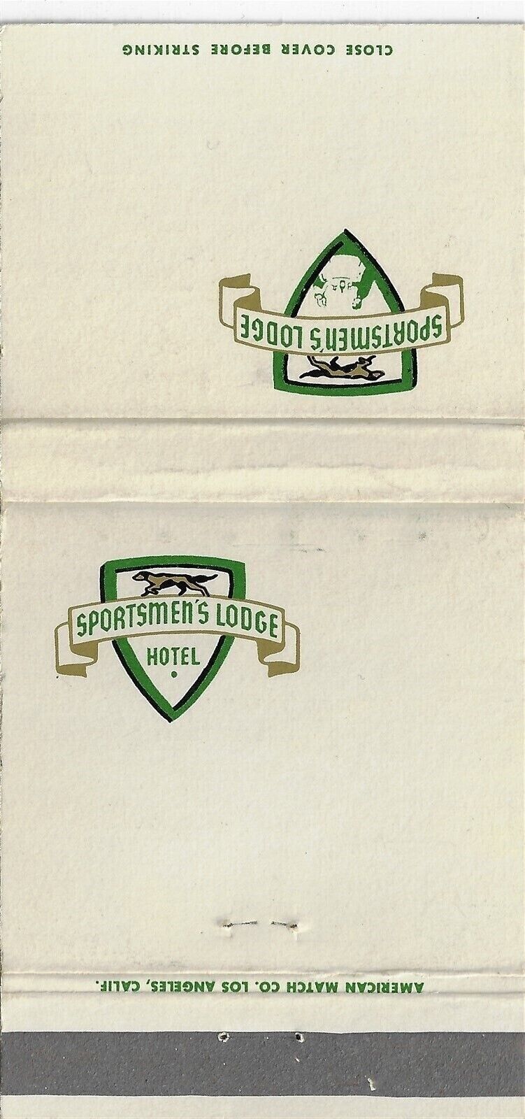 Sportsman\'s Lodge Hotel North Hollywood CA FS Empty Matchcover