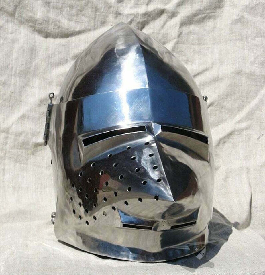 Medieval Combat Bascinet Helmet Dog Face Custom SCA HNB 18 Gauge Steel