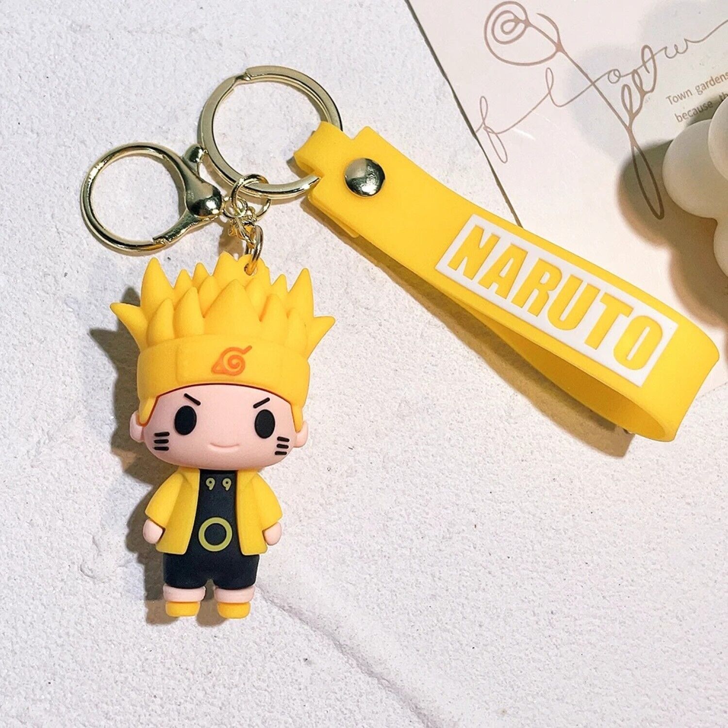 Keychain Set Naruto Sakura Kakashi Gaara Naruto PVC Key Rings Birthday Toy Gift