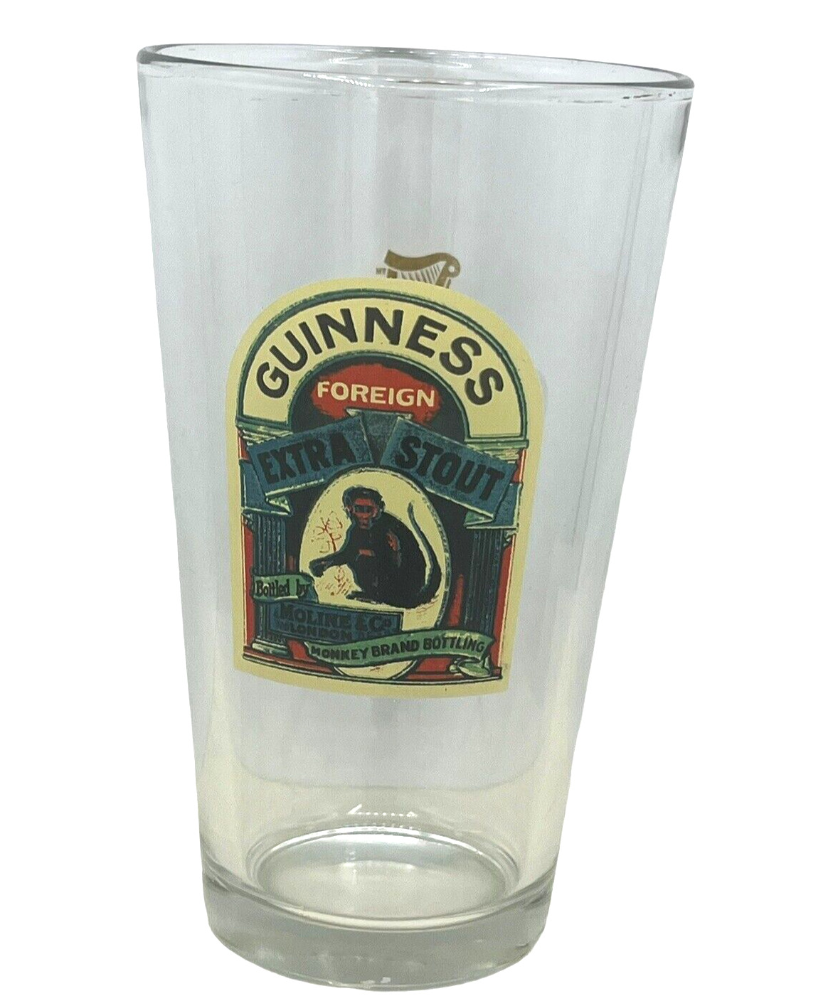 Guinness Foreign Extra Stout Monkey Brand Bottling Beer Ale Pint Glass