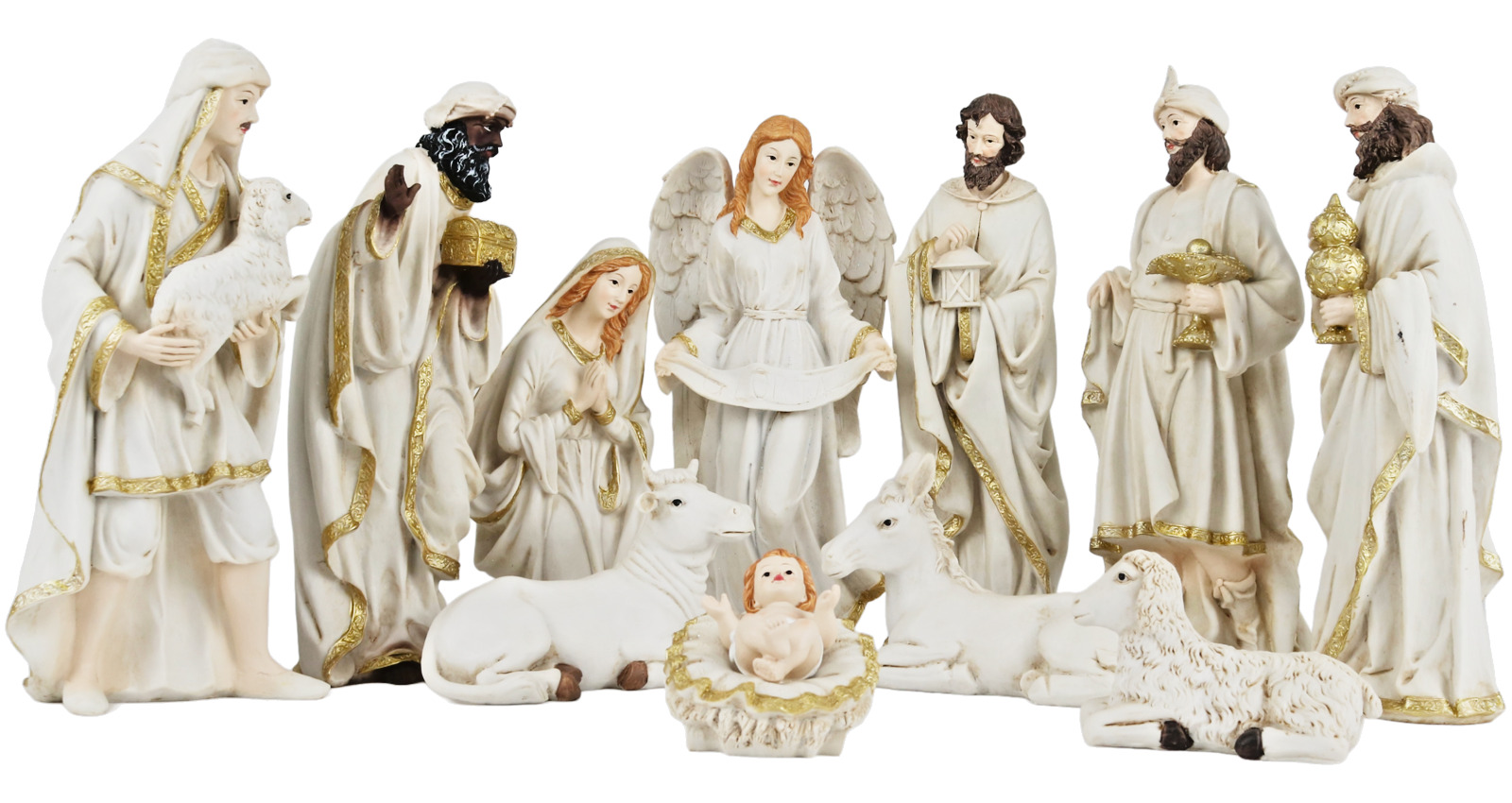 Ivory Nacimiento Navideño Set De 11 Pcs Christmas Nativity Scene 12 Inch Ns24