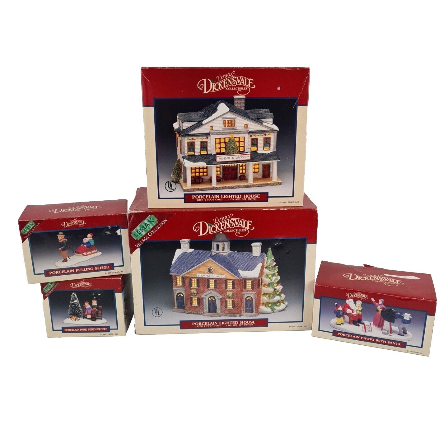 Lot 5 Lemax Village Collection Dickensvale Stratford School House 1995 + Retired