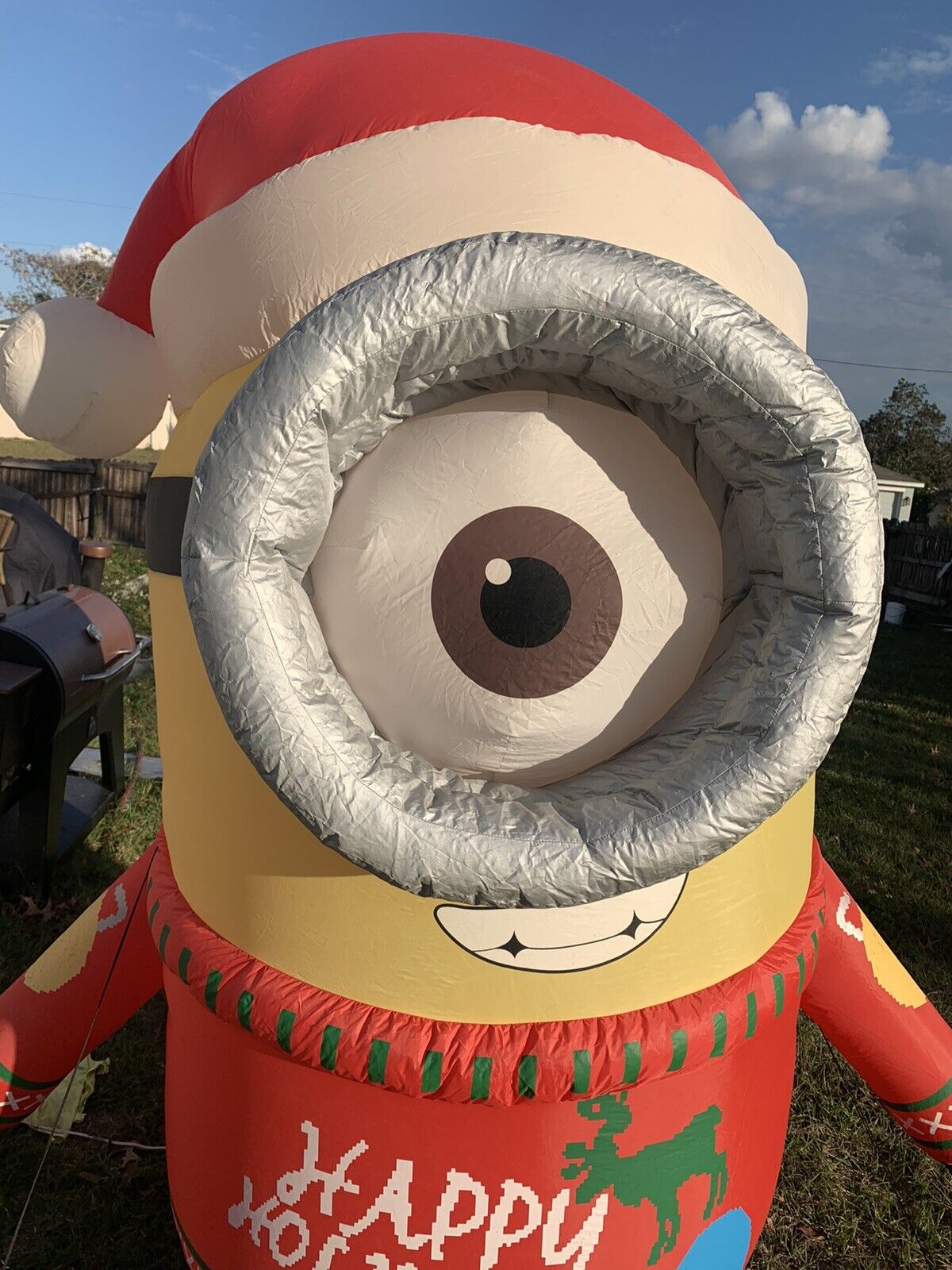 Gemmy 9’ft. Christmas Minion Carl In Sweater Lighted Airblown Inflatable