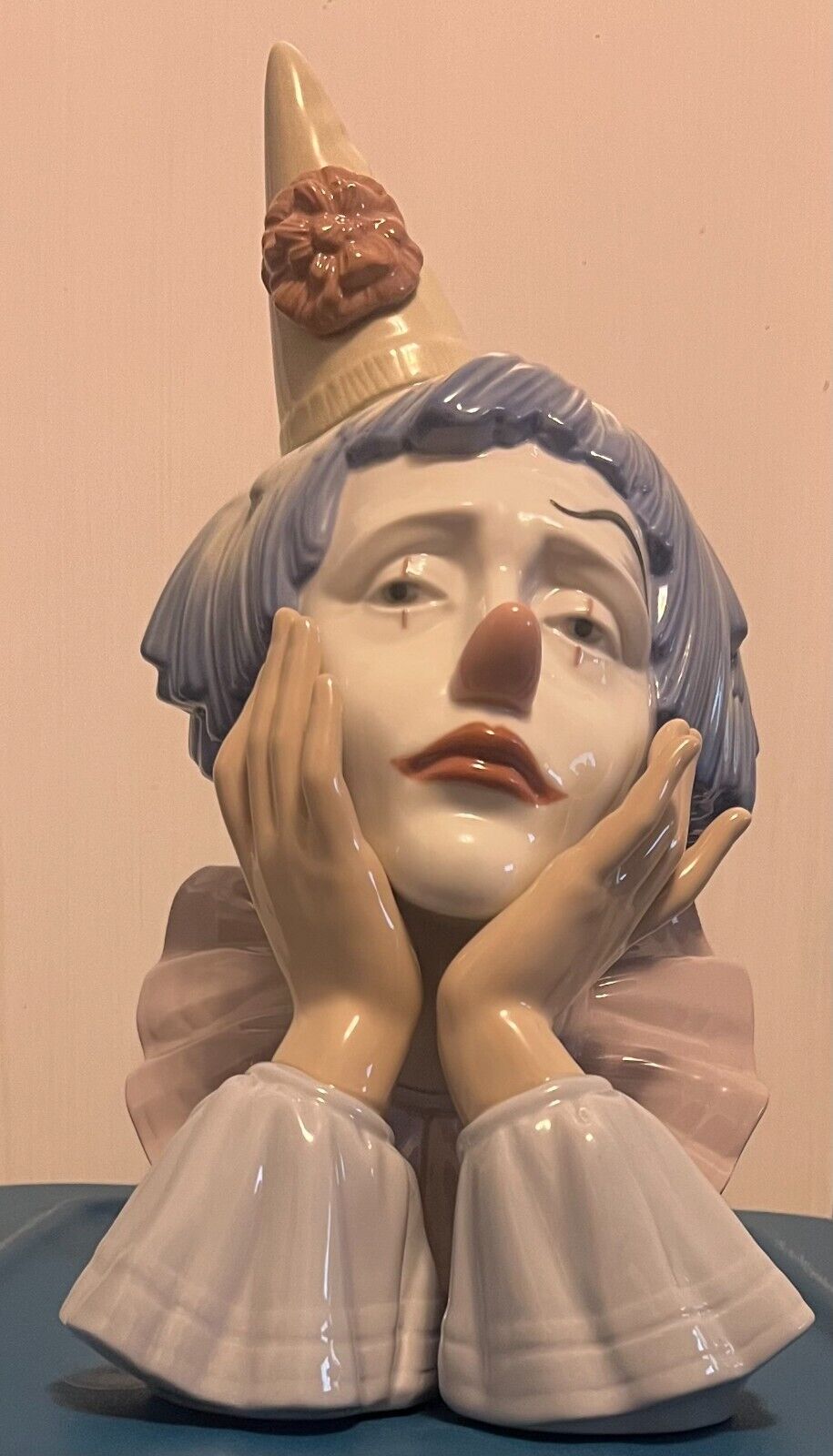 Lladro 1981 Spain Jester Head Sad Clown Bust Porcelain Figurine Vintage