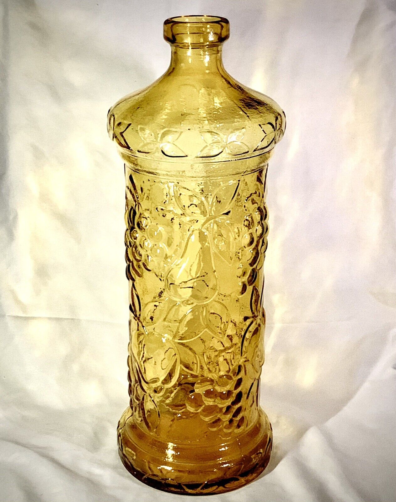 Large Vintage Marigold Glass Bottle