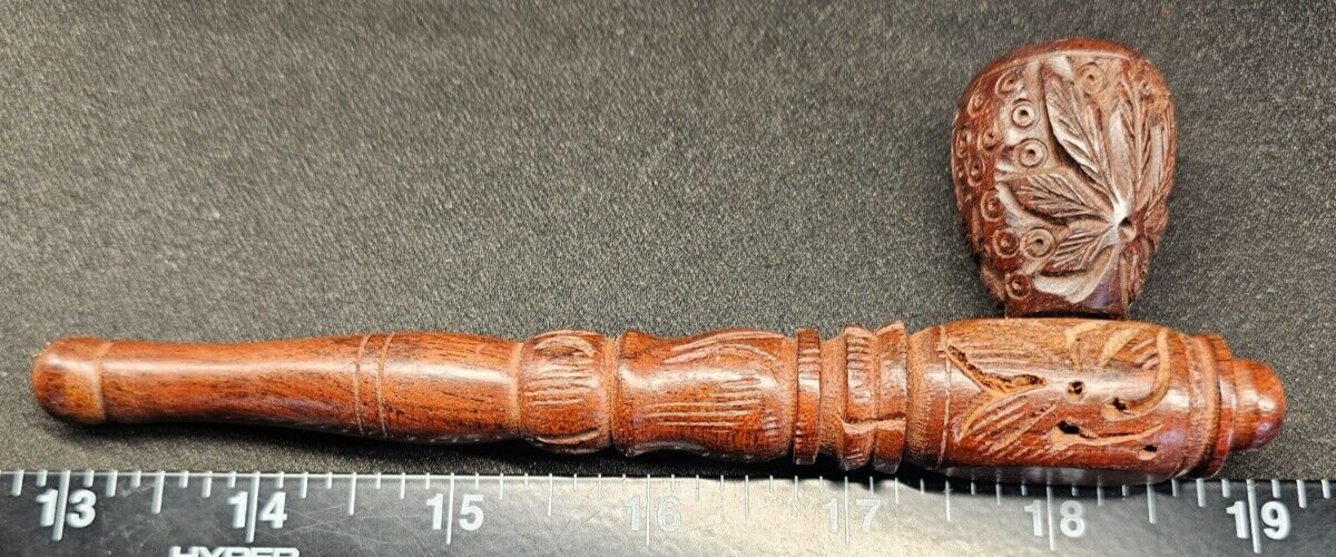 6” Rosewood Hand Smoking Pipe w/Carb - Quality Wood HANDMADE w/ Screens