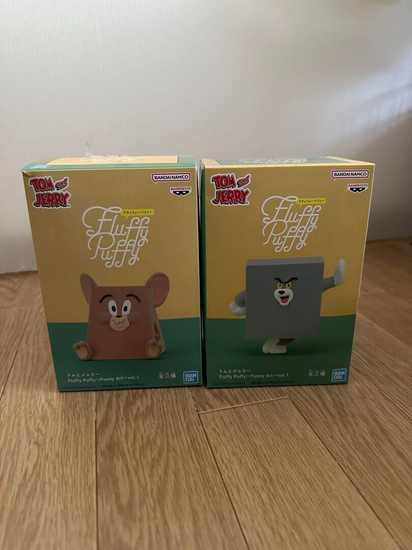 Tom and Jerry Figure Set of 2 Fluffy Puffy Funny Art vol.1 Banpresto Authentic J