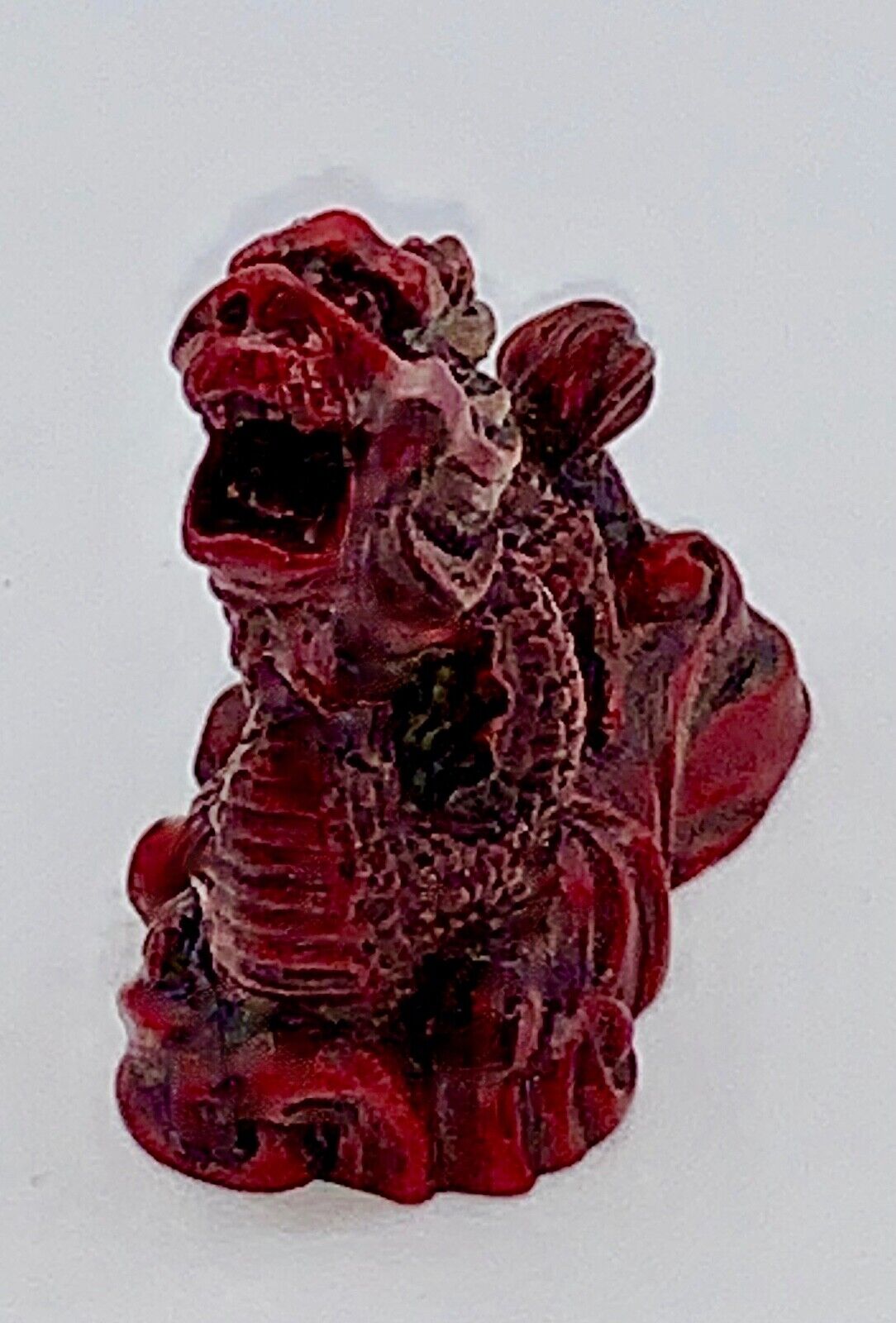 Ferocious Miniature Chinese Red Dragon Figurine - 1  1/2