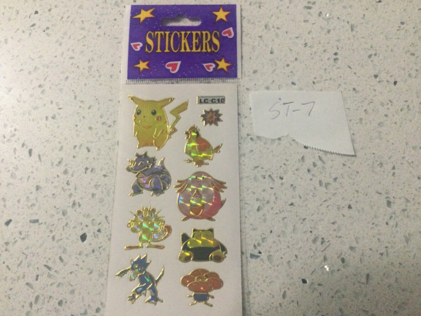 Vintage 1999 Pokemon Prism Sticker sheet ,PIKACHU,SNORLAX,Rhydon,Meowth
