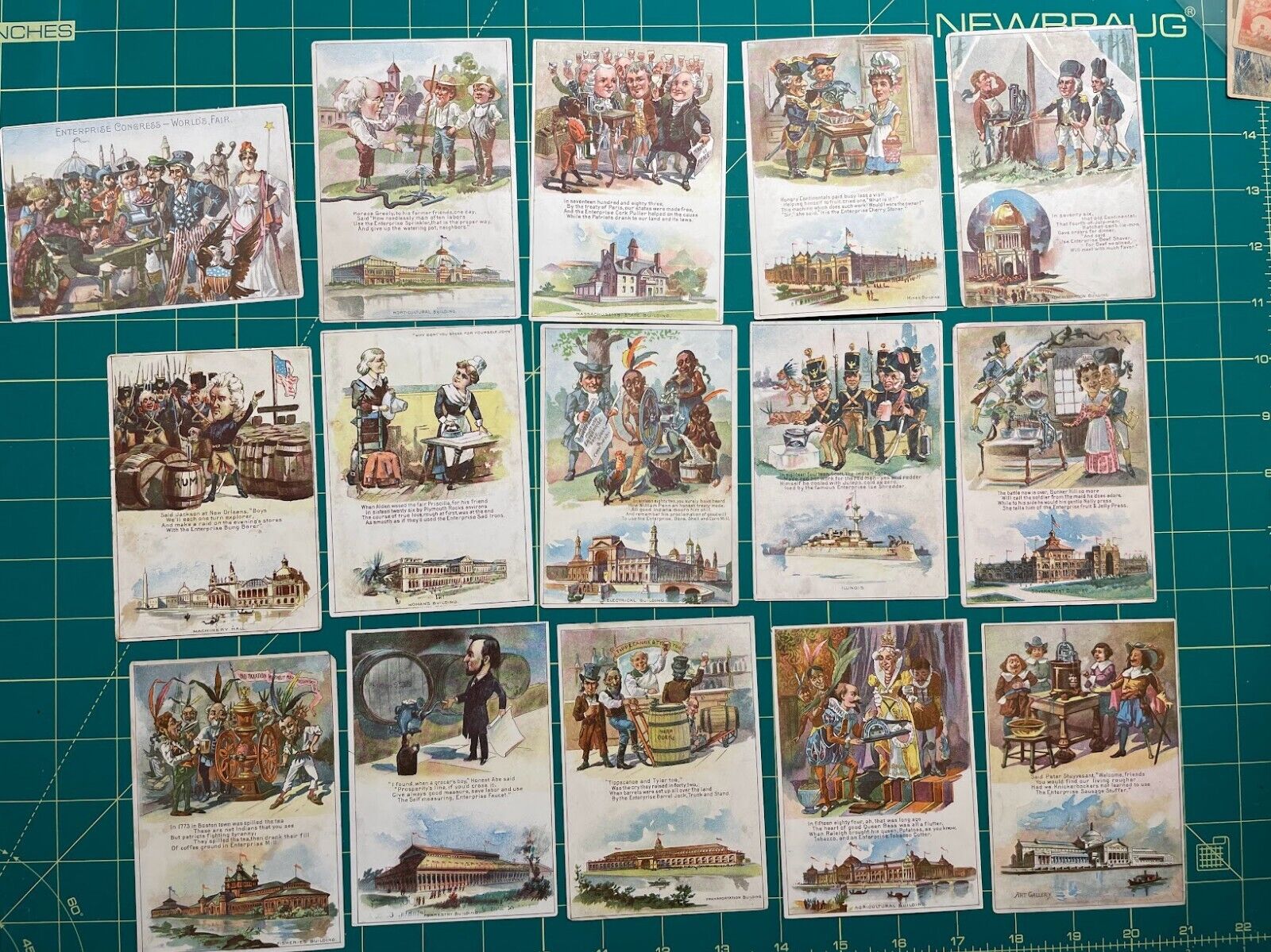 Complete set  - 15 cards- Enterprise Trade cards - World\'s Columbian Expo