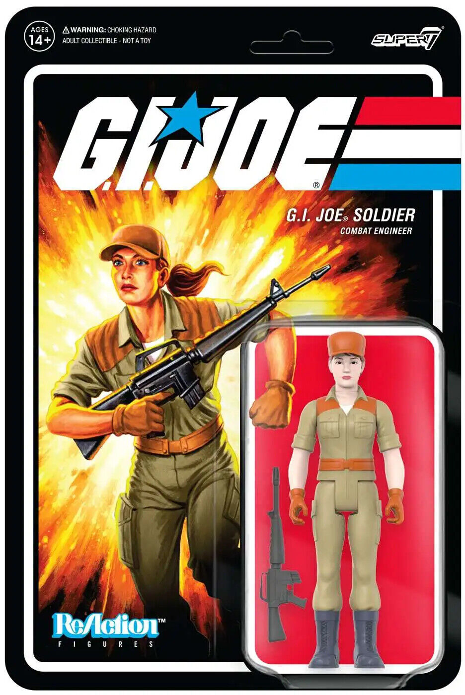 G.I. Joe Soldier Combat Engineer White Pony Tail Super 7 Reaction Figure