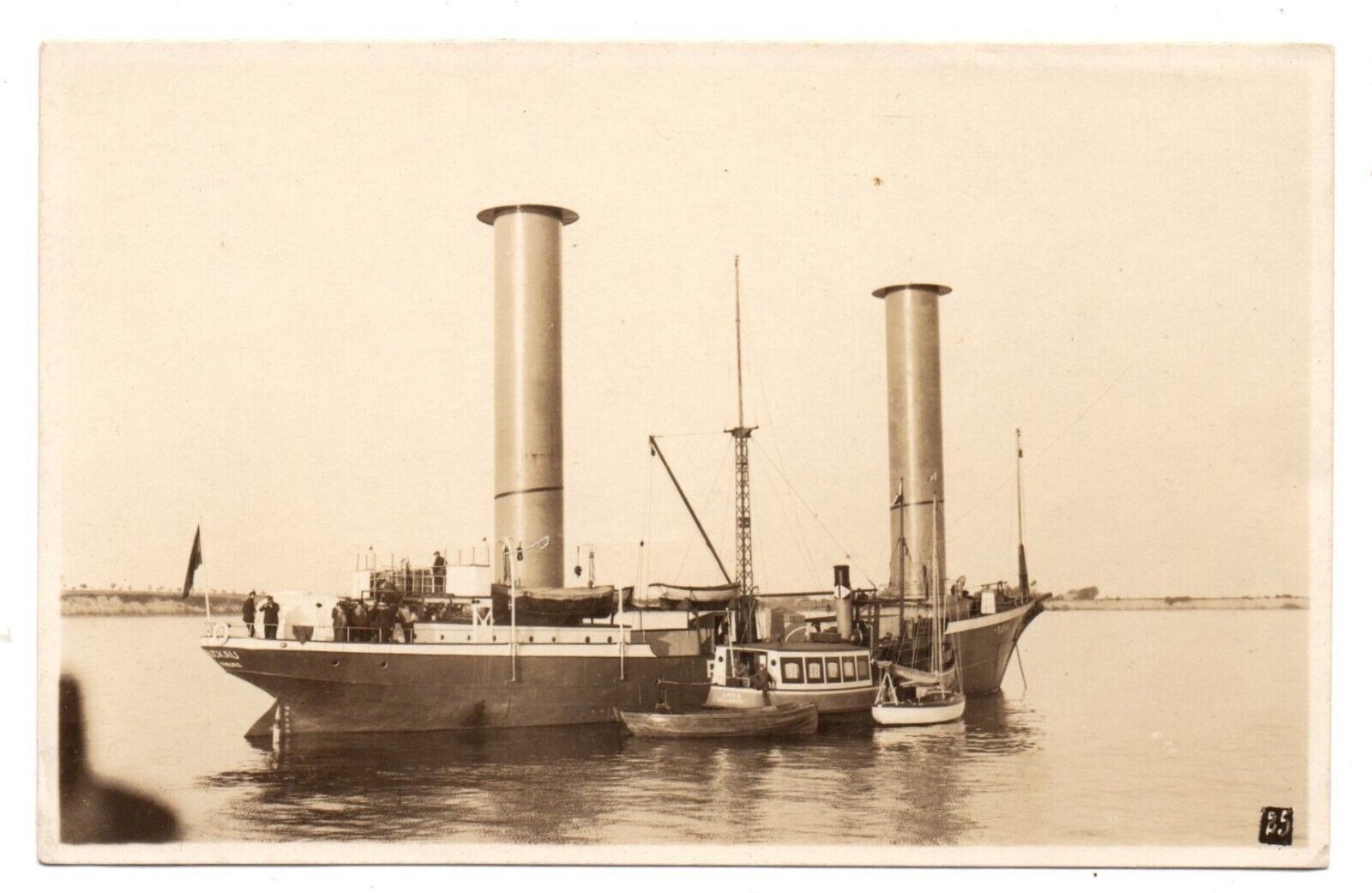 Antique RPPC postcard BUCKAU the FLETTNER ROTOR SHIP Magnus Effect Sails 1915