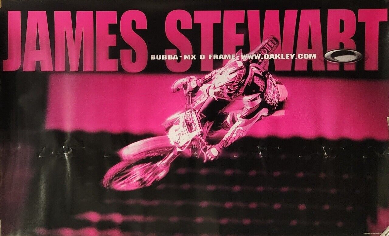 OAKLEY 2002 Vintage James BUBBA Stewart MOTO-X BIG promo poster Good Condition