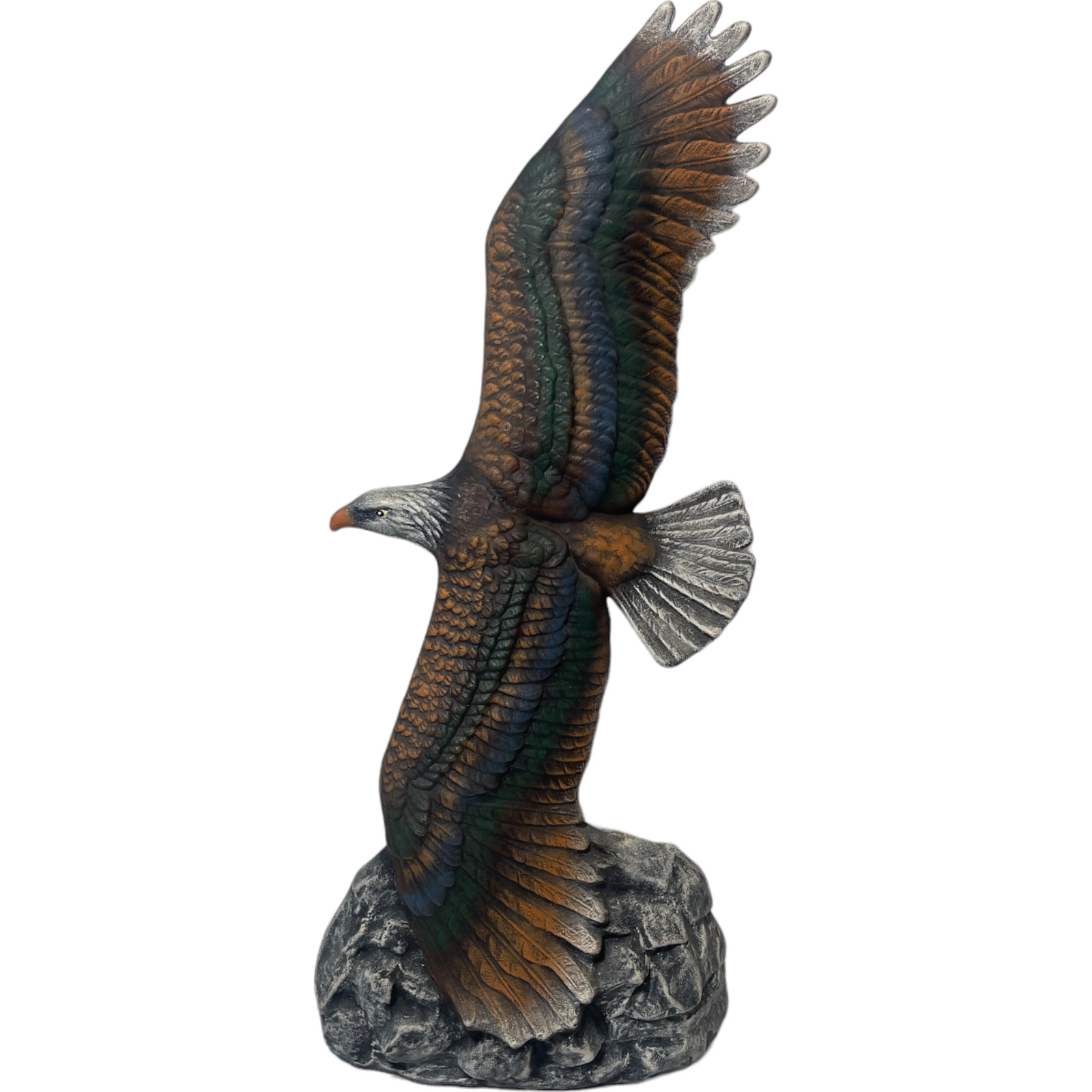 Eagle Flying Soaring Figurine TALL 12ins Colorful Vintage Hobby Piece SEE PICS