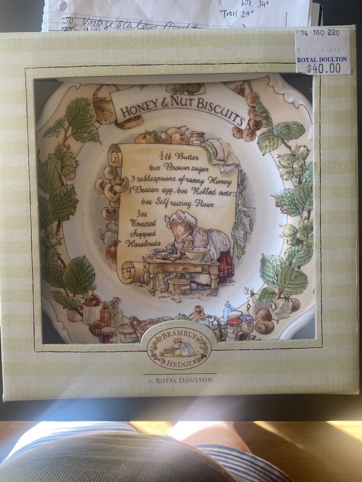 New In Box Royal Doulton BRAMBLY HEDGE Recipe Plate Honey & Nut Biscuits