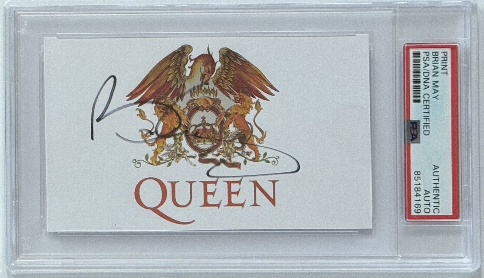 Brian May SIGNED QUEEN Logo Guitar Player PSA DNA COA Certified Autograph Card