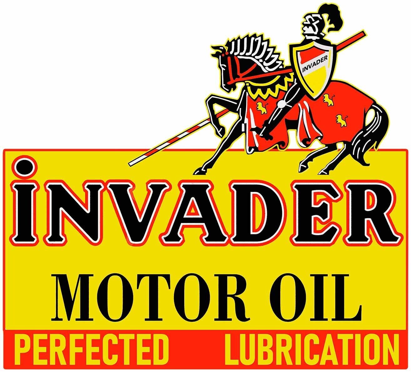 Invader Motor Oil Laser Cut Metal Sign