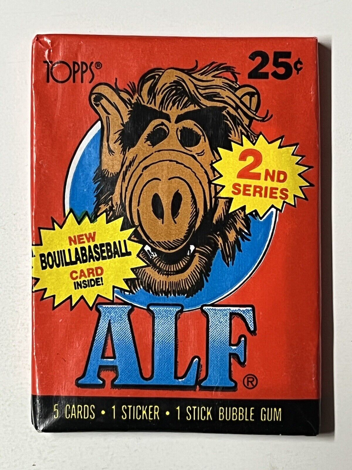 1987 Topps Alf Series 2 Cards, 1 Unopened Sealed Wax PACK From Wax Box, 5 Cards