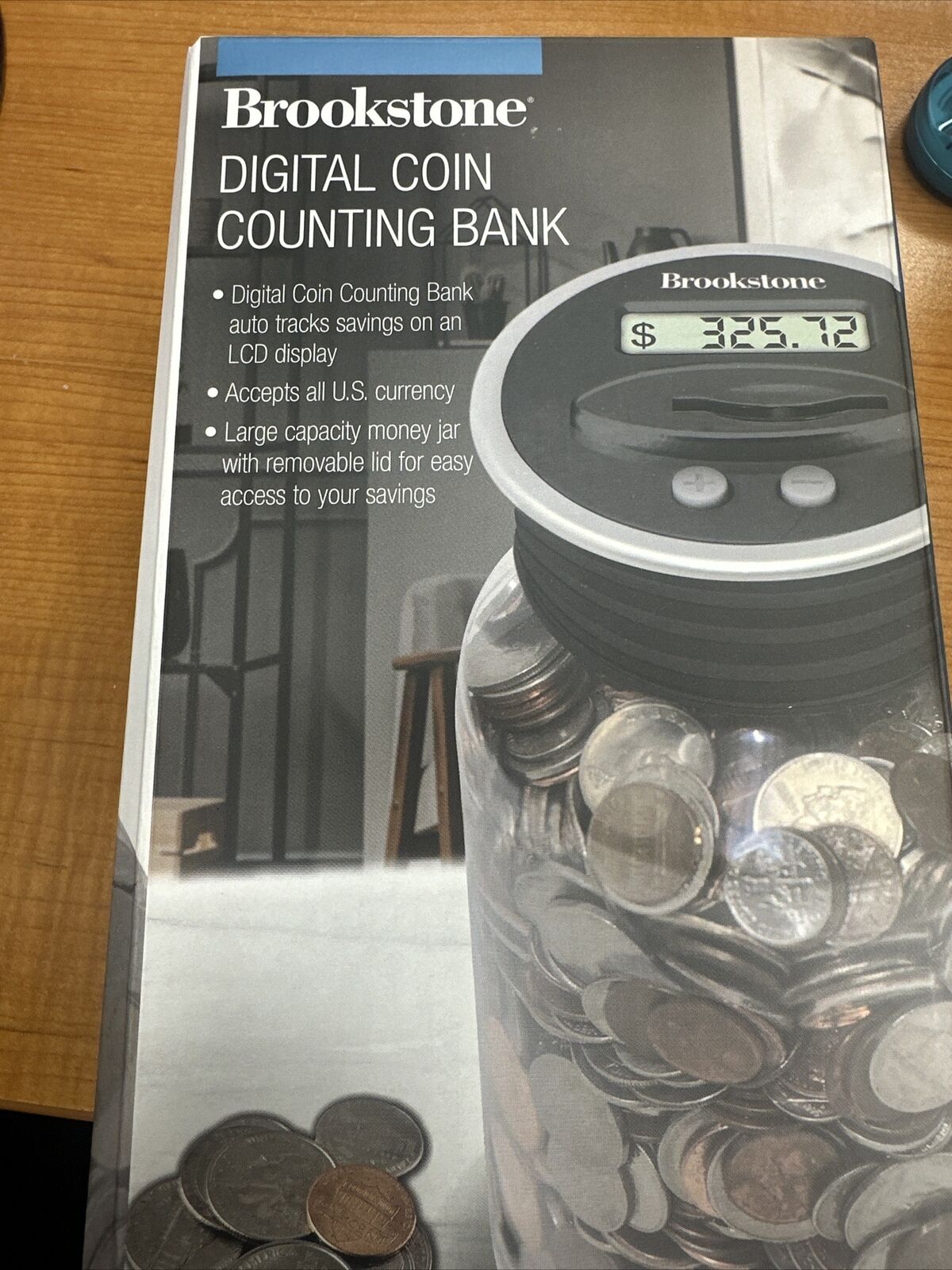 Brookstone Digital Coin Counting Bank / LCD Display / Factory Sealed  / (BN)