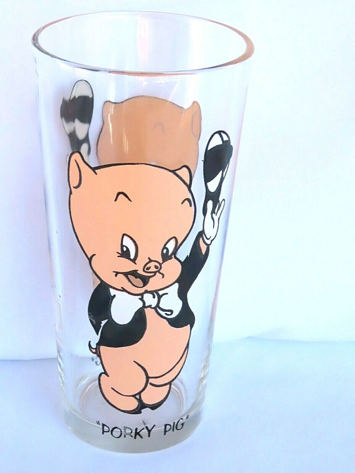 vintage 1973 Warner Bros Pepsi Collector Series Glass Porky Pig Looney Tunes