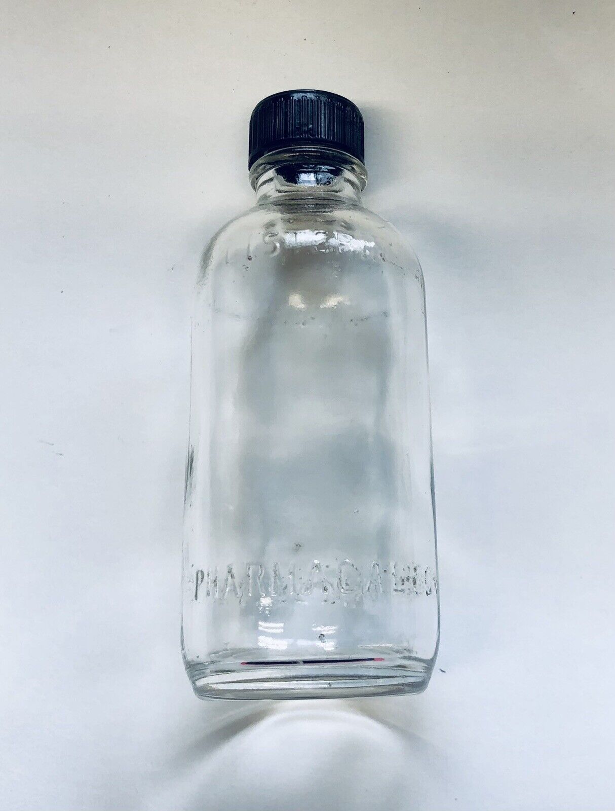 Hazel Atlas 1950  Listerine Clear 4oz Glass Bottle Lambert Pharmaceutical Co.
