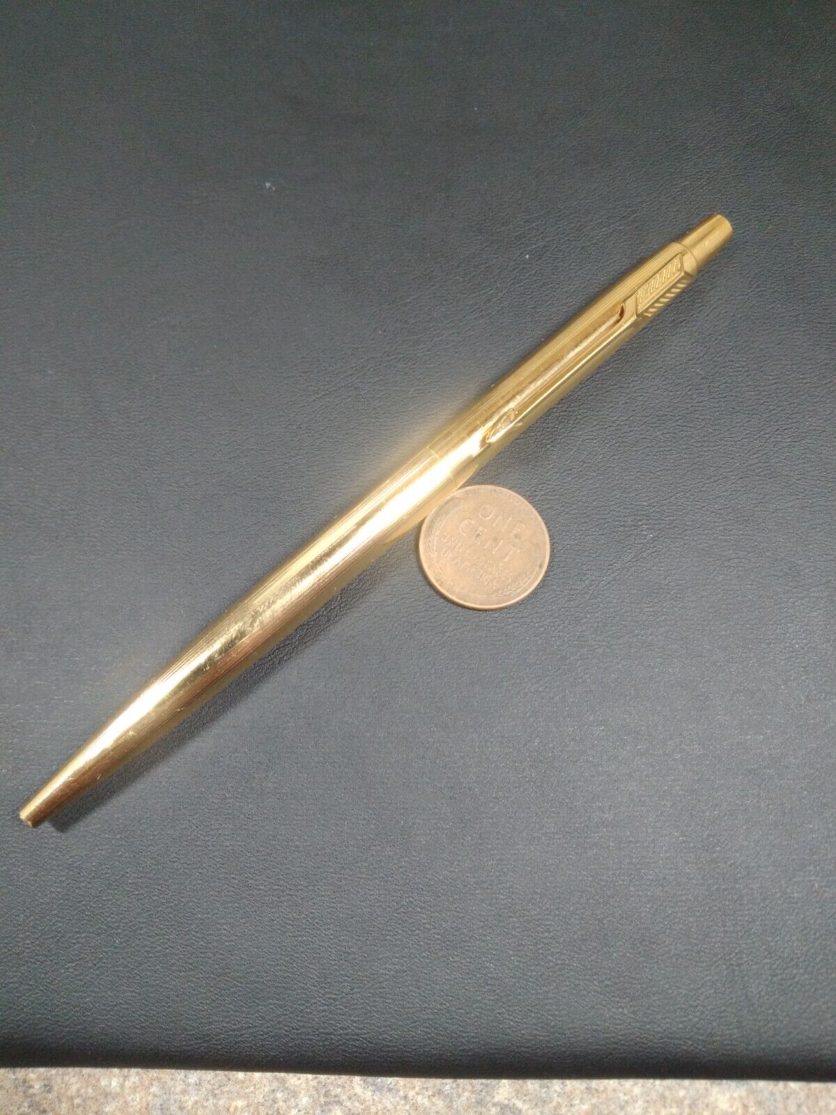 New Old Stock Vintage Parker Classic Gold Ballpoint Pen Fine Guilloche Lines
