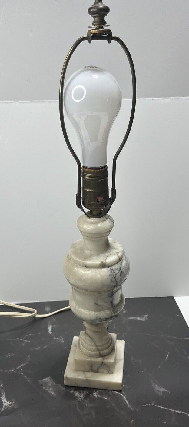 Alabaster Marble Table Lamp Urn Style VTG 13.25” 