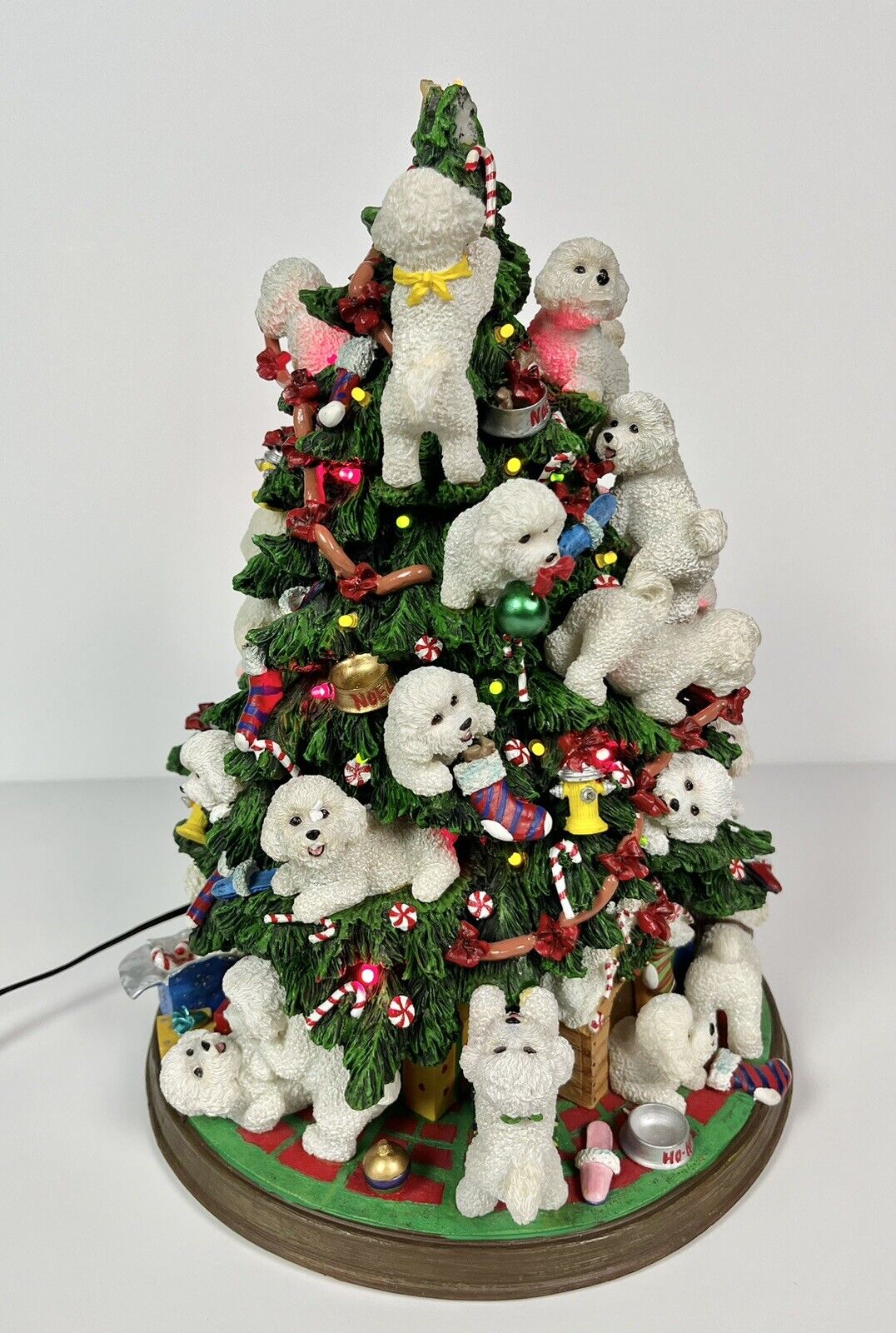 Danbury Mint BICHON FRISE Dog Christmas Tree Lighted Holiday Decoration