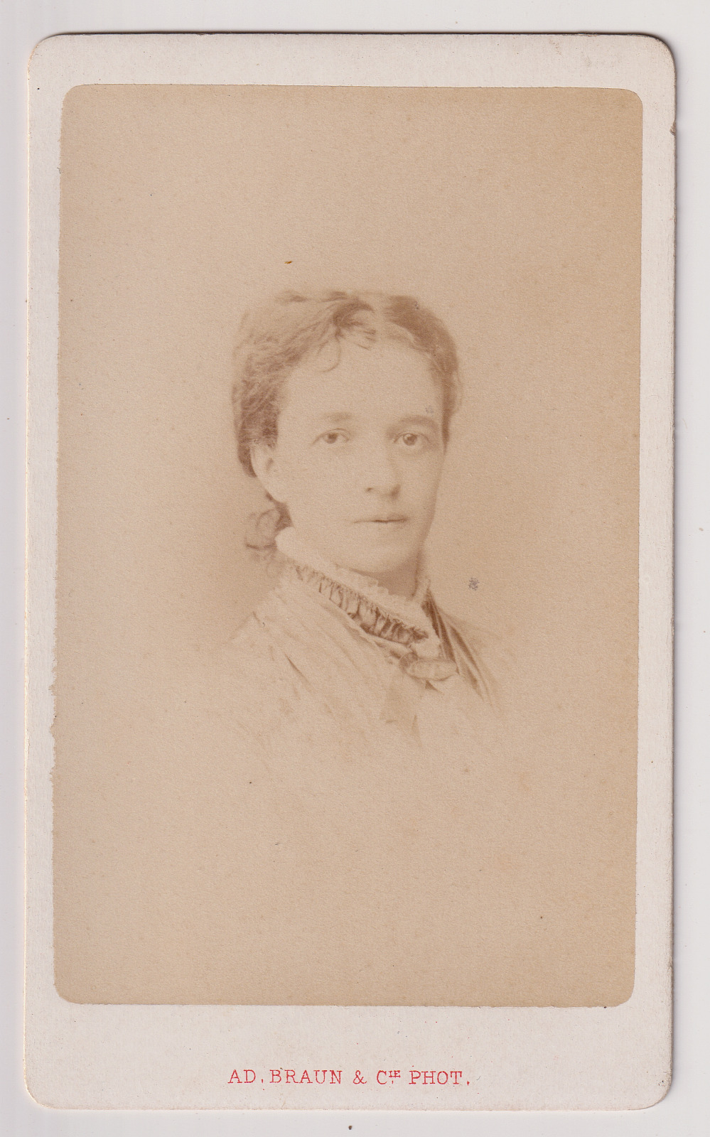 CDV A.D. Braun in Paris - Portrait of a Woman - Vintage Albumen Print c.1872/74