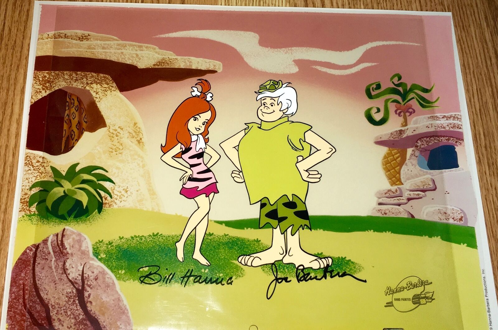 Flintstones Cel Hanna Barbera Signed Original Publicity Pebbles Bamm Bamm Show
