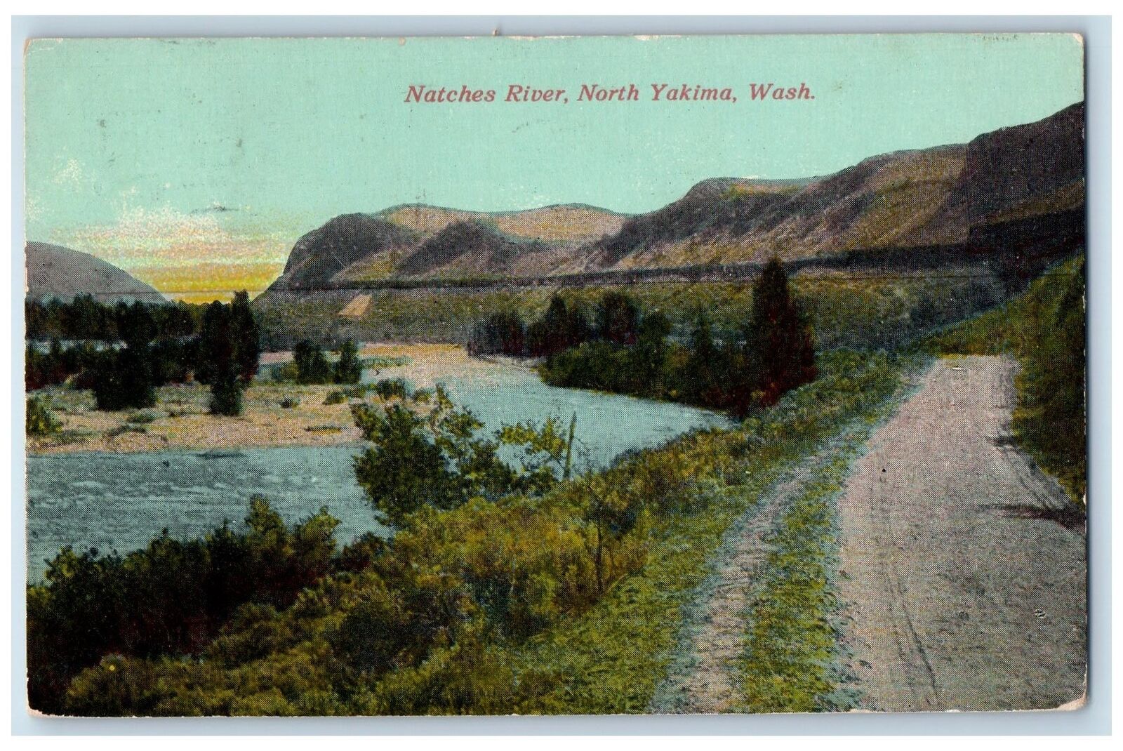 1911 Scenic View Of Natches River North Yakima Tacoma Washington WA Postcard