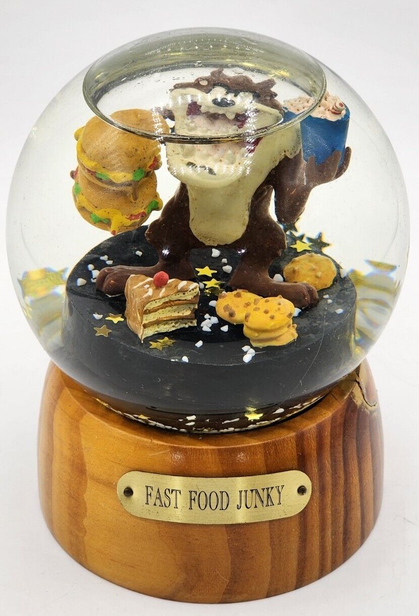 Vintage Tasmanian Devil Taz Snow Globe Warner Bros Fast Food Junky Looney 1994