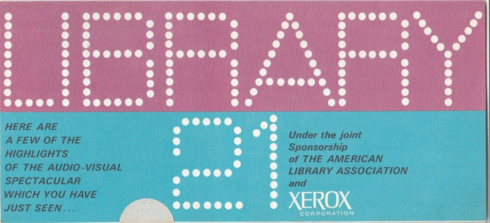 Library 21 Xerox Century 21 Seattle Space Needle World\'s Fair Foldout VTG 60\'s