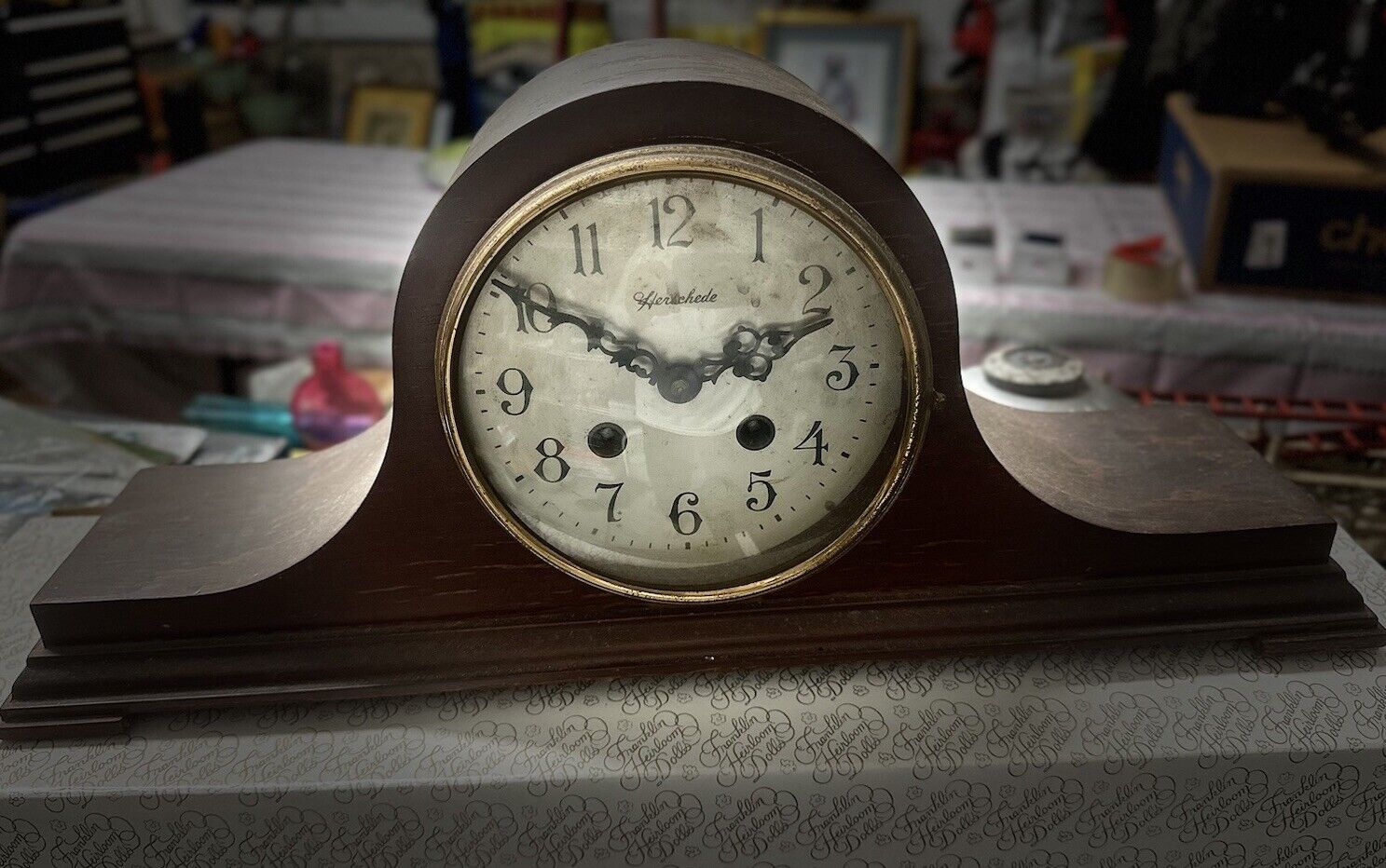 Vintage Herschede Hour and Half Hour Strike Mantel Clock