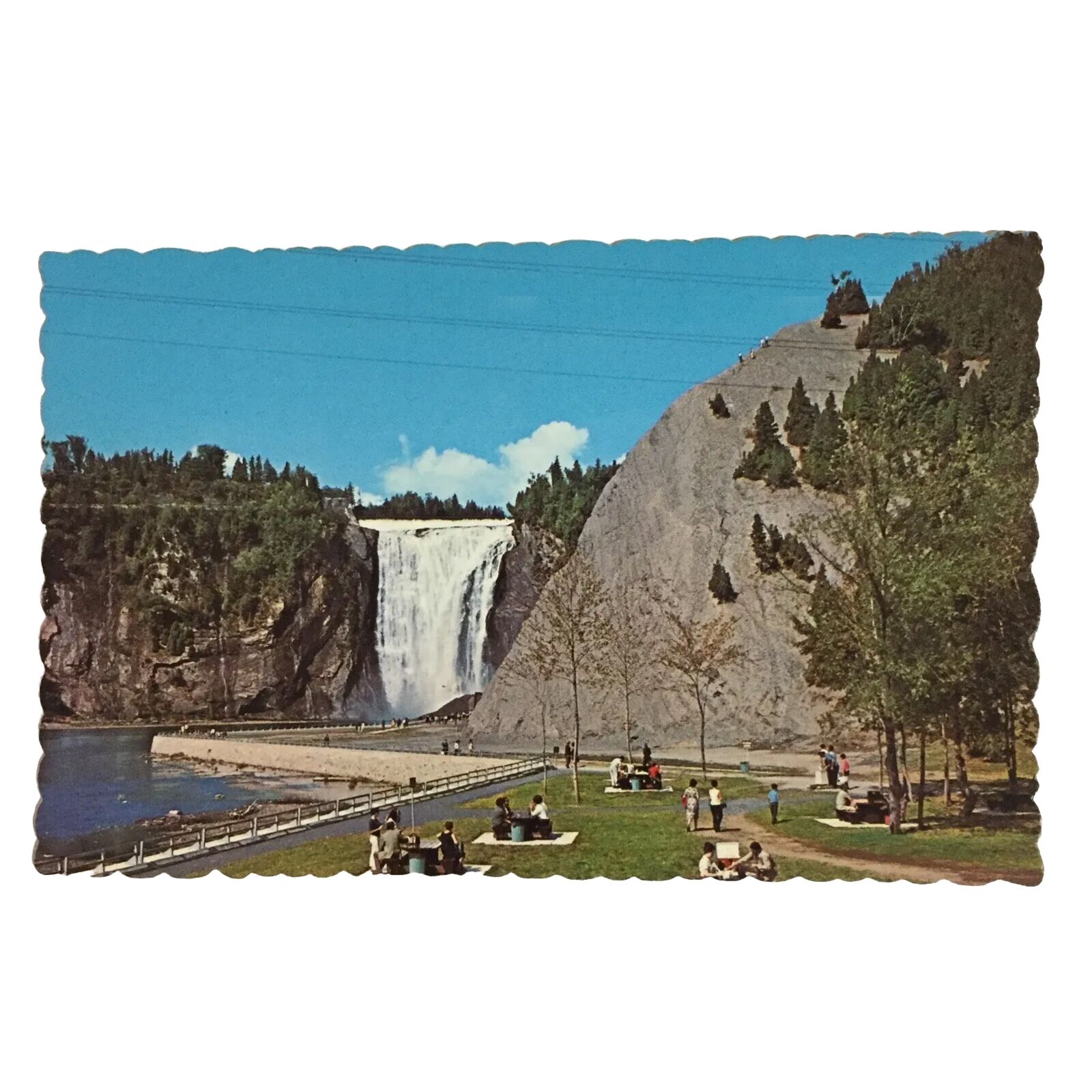 Montmorency Falls Quebec Canada Unposted Postcard Vintage Waterfalls
