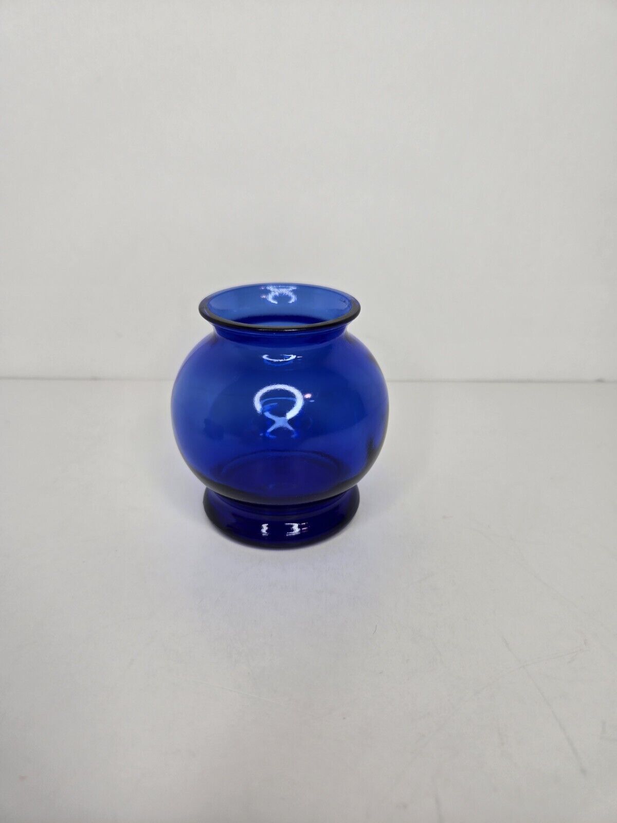 Vintage Small Cobalt Blue Glass Bud Vase Bulb Shaped