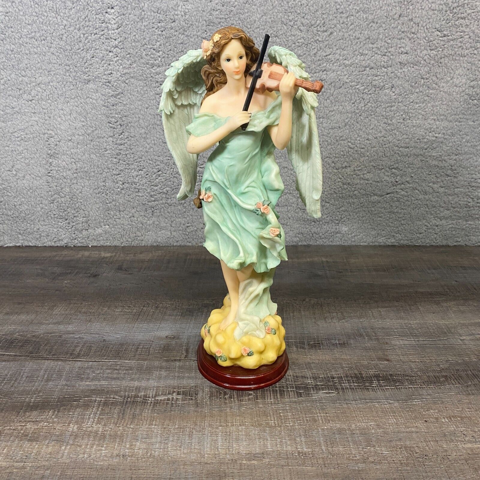 Beautiful Decorative Angel Statue with Violin and Floral Crown