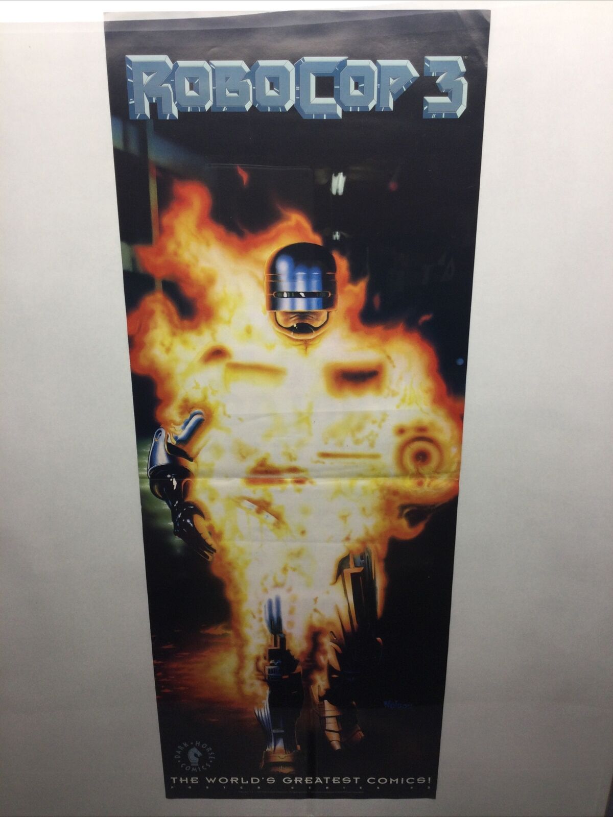 Double Sided Folded Promo Poster 1992 Dark Horse Comics 27 X 10 Robocop 3 Nelson