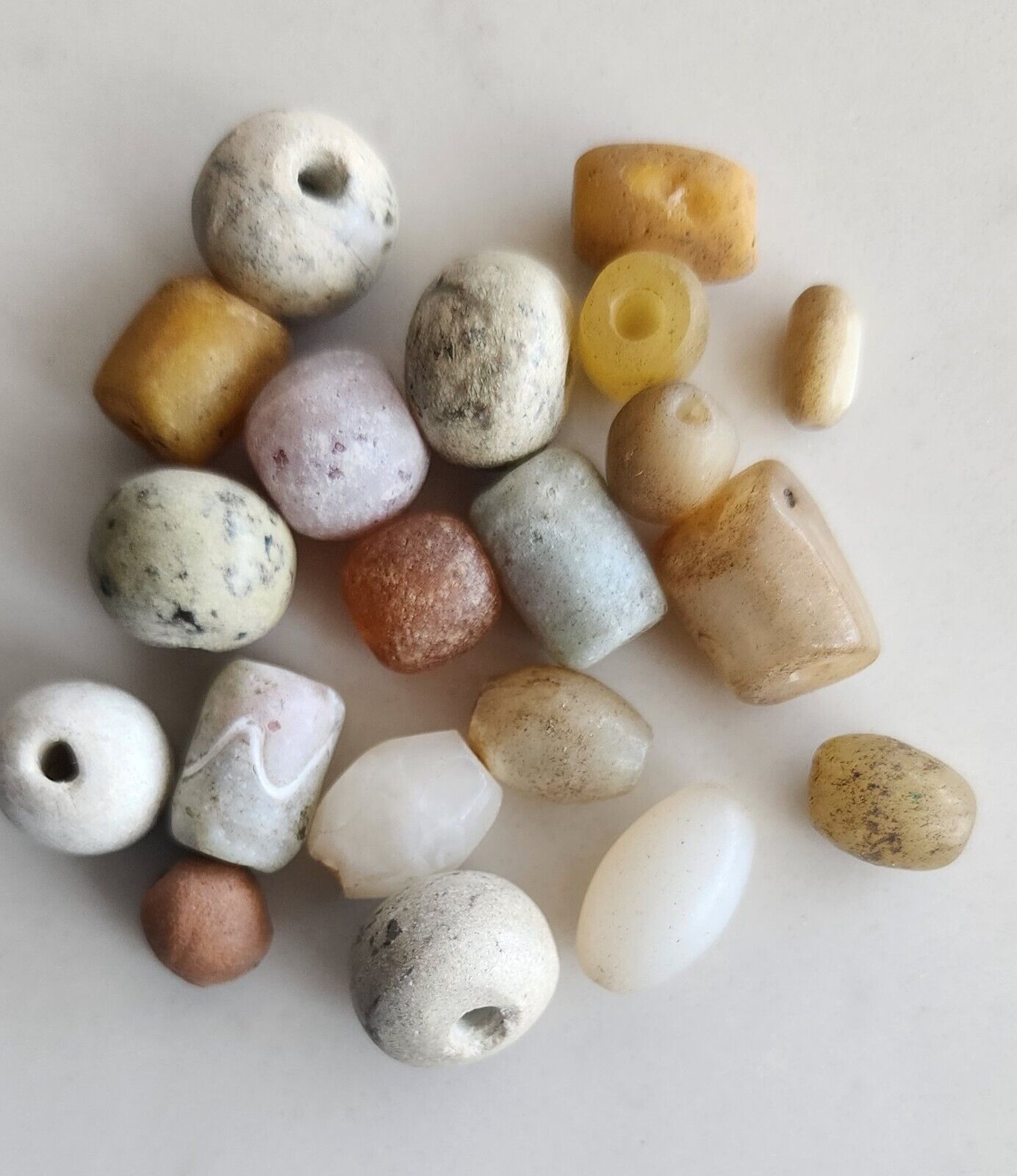 Antique beads, old stone beads, excavated, collectors beads, 20 beads (V956)